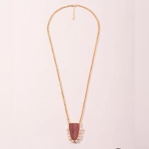 Parfois gold tone necklace with pearl accents. NWT